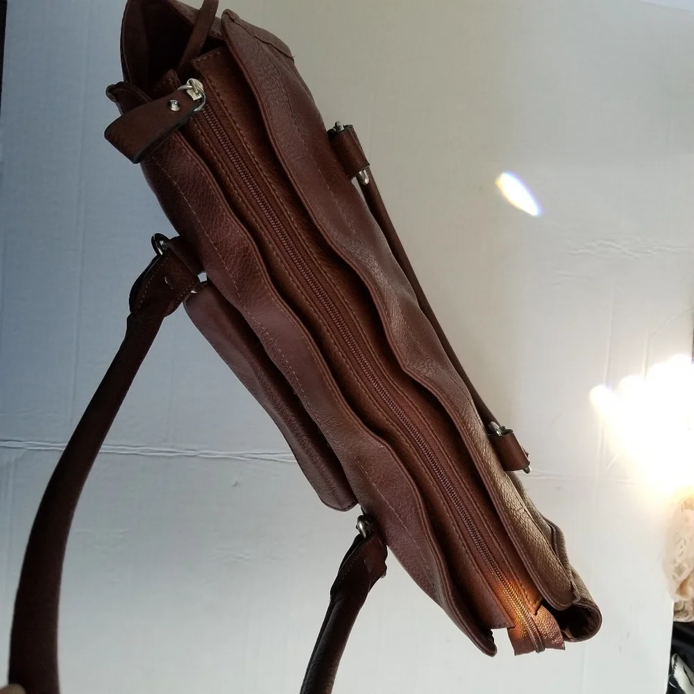 Brown faux leather Merona laptop bag